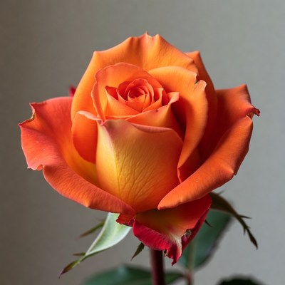 Orange Rose Flower Closeup