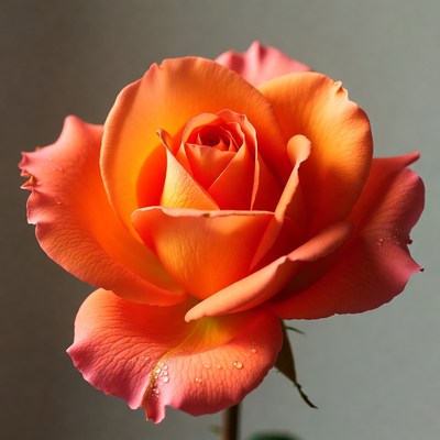 Orange Rose with Dew Drops
