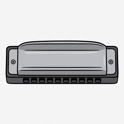 Cartoon harmonica illustration