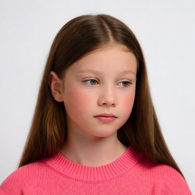 Girl in pink sweater portrait