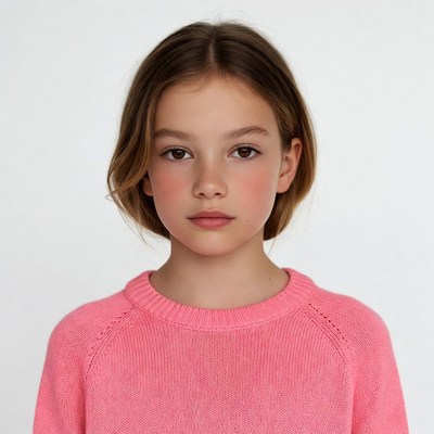 Girl in pink sweater portrait