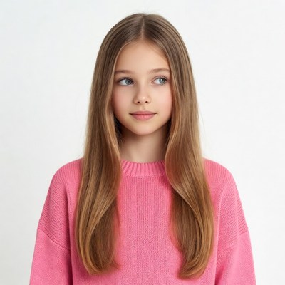 Girl with long brown hair