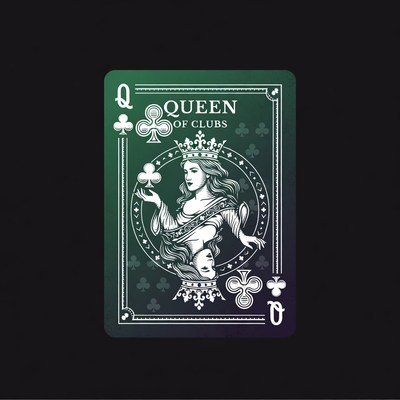 Queen of Clubs Playing Card
