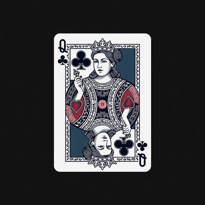 Queen of Clubs Playing Card