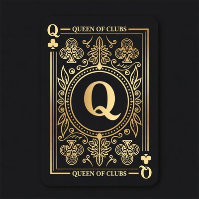 Queen of Clubs Playing Card