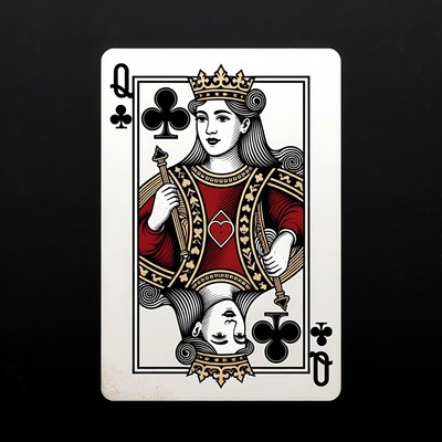 Queen of Clubs Playing Card