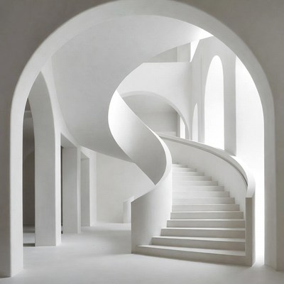 White Spiral Staircase in Archway