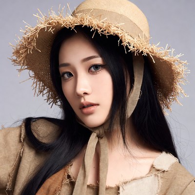 Asian woman in straw hat