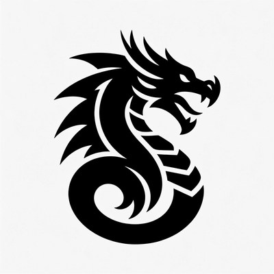 Black Dragon Silhouette Illustration