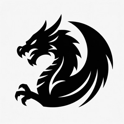 Black Dragon Silhouette Illustration