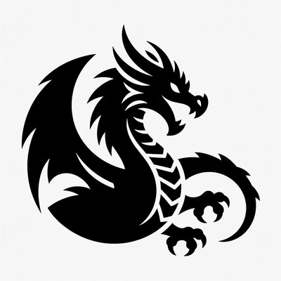 Black Silhouette Dragon Illustration