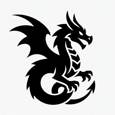 Black Dragon Silhouette Illustration