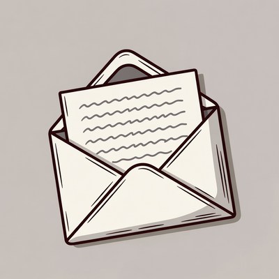 Open envelope with letter