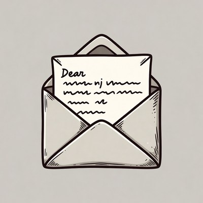 Open envelope with letter