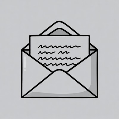 Open envelope with letter