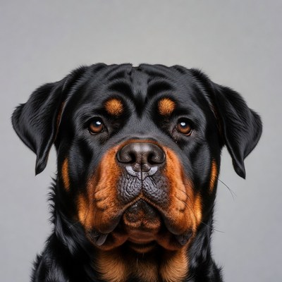 Rottweiler dog close-up portrait
