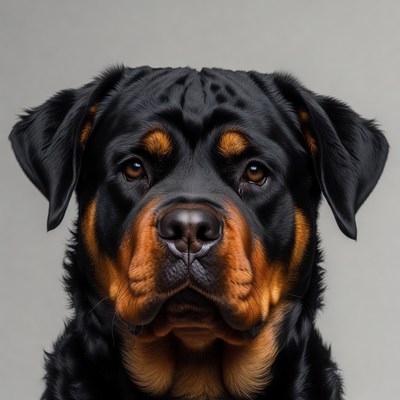 Rottweiler dog close-up portrait
