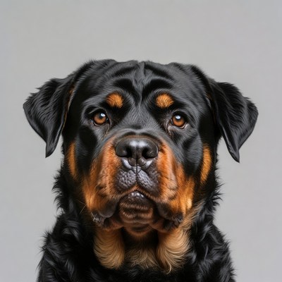 Rottweiler dog close-up portrait