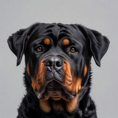 Rottweiler dog close-up portrait