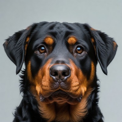 Rottweiler dog close-up portrait