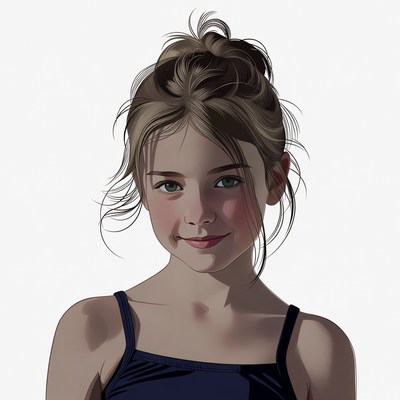 Girl with messy bun hairstyle