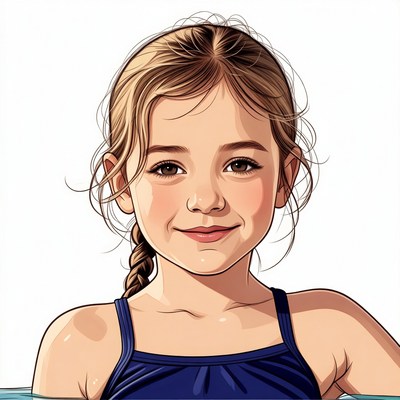 Girl smiling in pool water