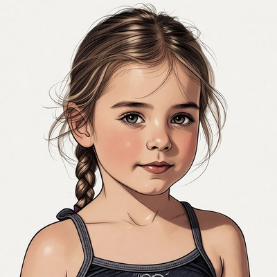 Portrait of cute girl with braid
