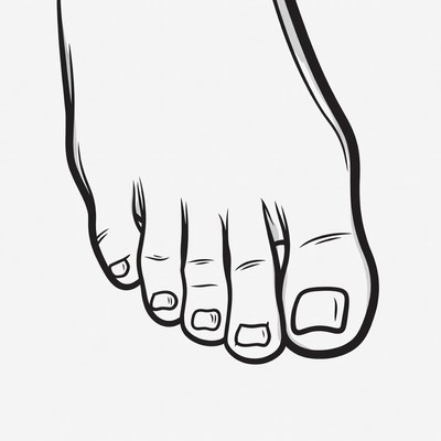 Cartoon Foot Outline Illustration