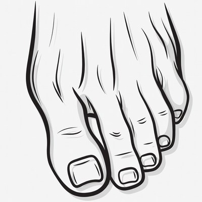 Line drawing of human foot