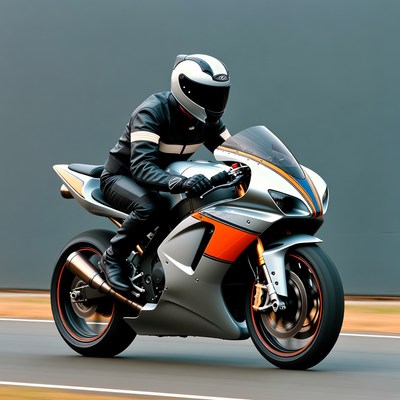 Man riding sport motorcycle