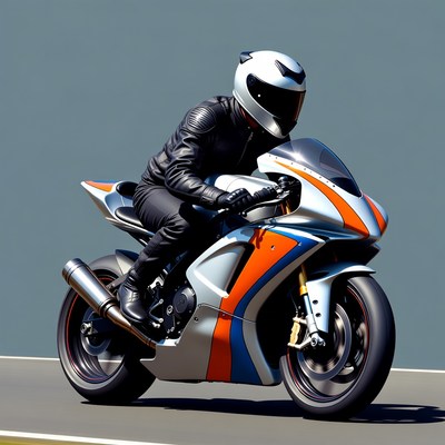 Man riding sport motorcycle