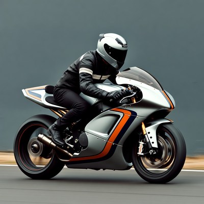 Man riding silver sport motorcycle