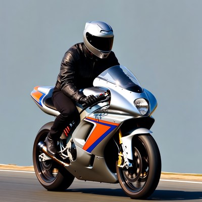Man riding silver sport motorcycle