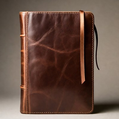 Brown Leather Journal with Bookmark