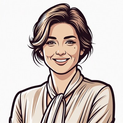 Smiling woman portrait illustration