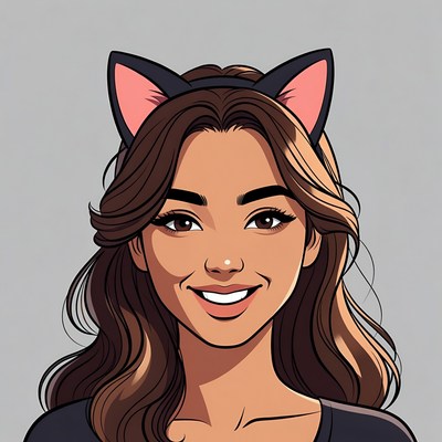 Woman wearing cat ears headband