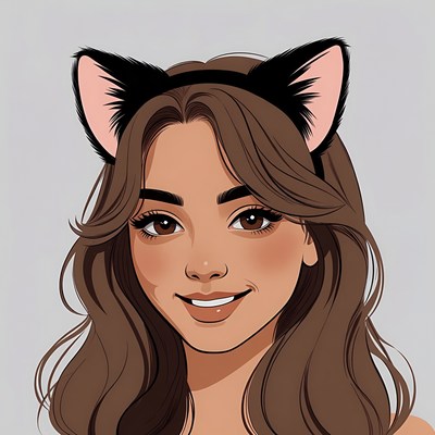 Woman wearing cat ears headband