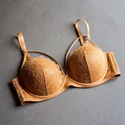 Tan Lace Push-Up Bra