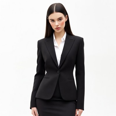 Woman in black business suit
