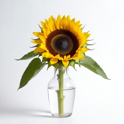 Sunflower in Glass Vase