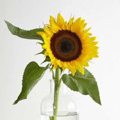 Sunflower in Glass Vase