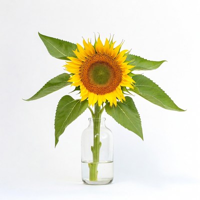 Sunflower in Glass Vase