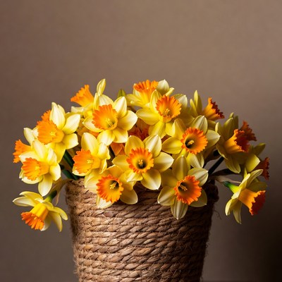 Daffodils in Wicker Basket