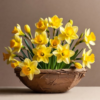 Daffodils in Woven Basket