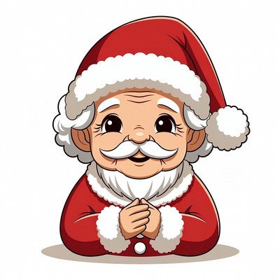 Cartoon Santa Claus Praying