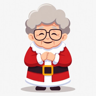 Elderly woman in Santa Claus costume