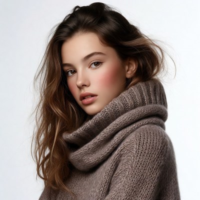 Young woman in turtleneck sweater