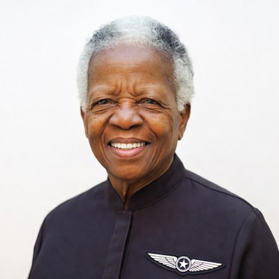 Elderly African-American woman pilot