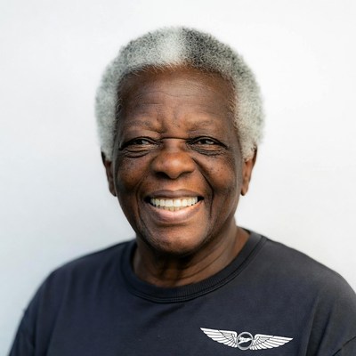 Smiling elderly African-American man