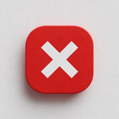 Red Square Close Button Icon